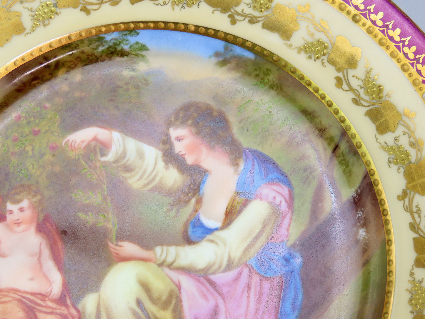 Royal Vienna Hand-Painted Scene Plate Cleone Naiad Nymph and Putti Scene 9 1/2"
