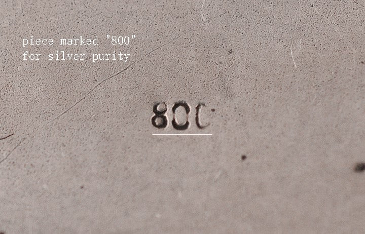 Vintage European Black Jasper Agate Rose 800 Pure Silver Brooch Pin