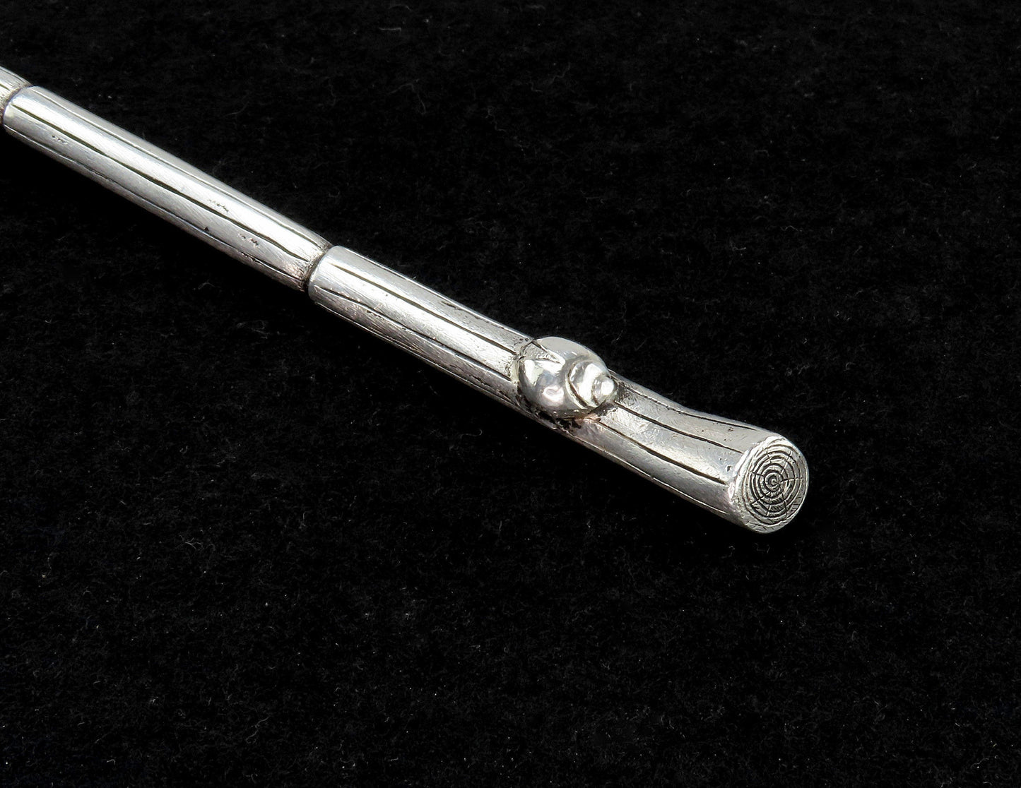 Rare 1891 Danish Silver Aesthetic Movement Branch and Ladybug Serving Spoon