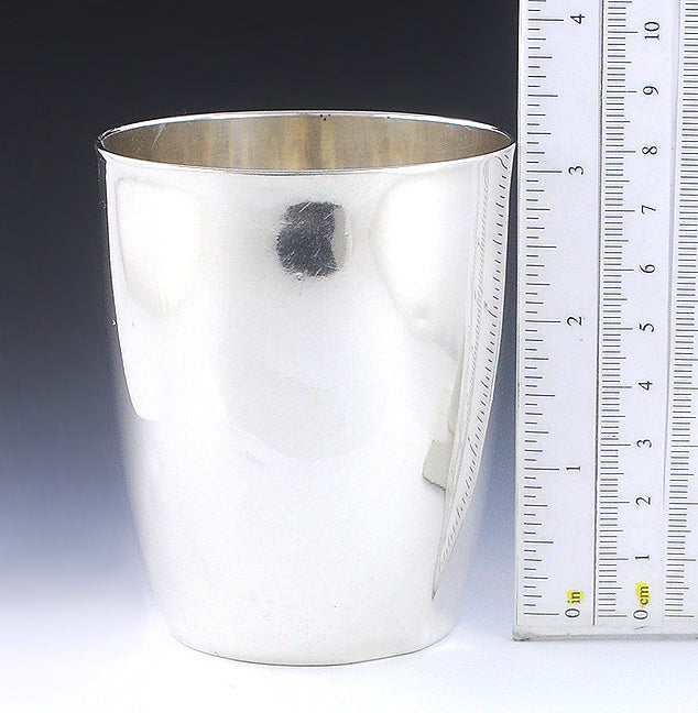 c1805 Antique American Coin Silver Beaker Tumbler Cup 3 3/8"