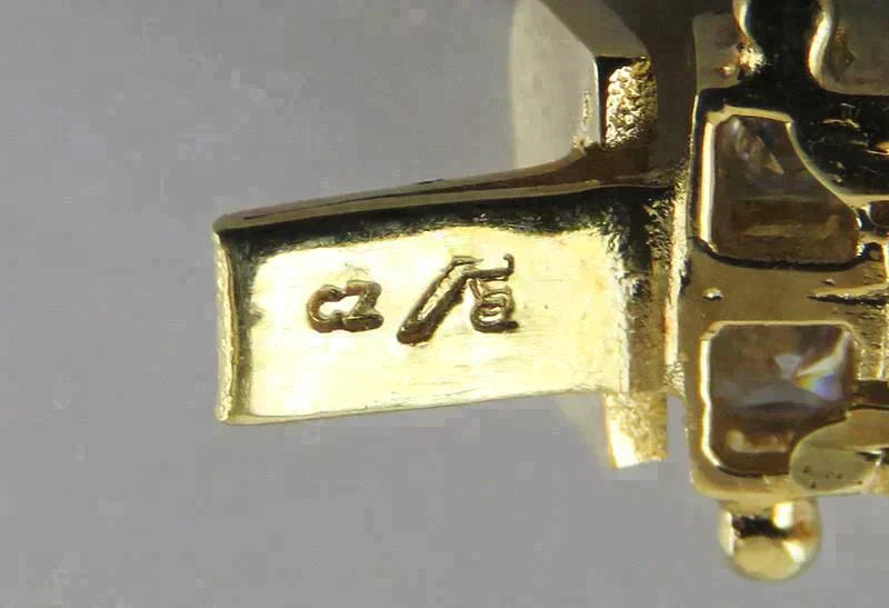 Finest Quality 14K Yellow Gold CZ Double Tennis Bracelet 7"