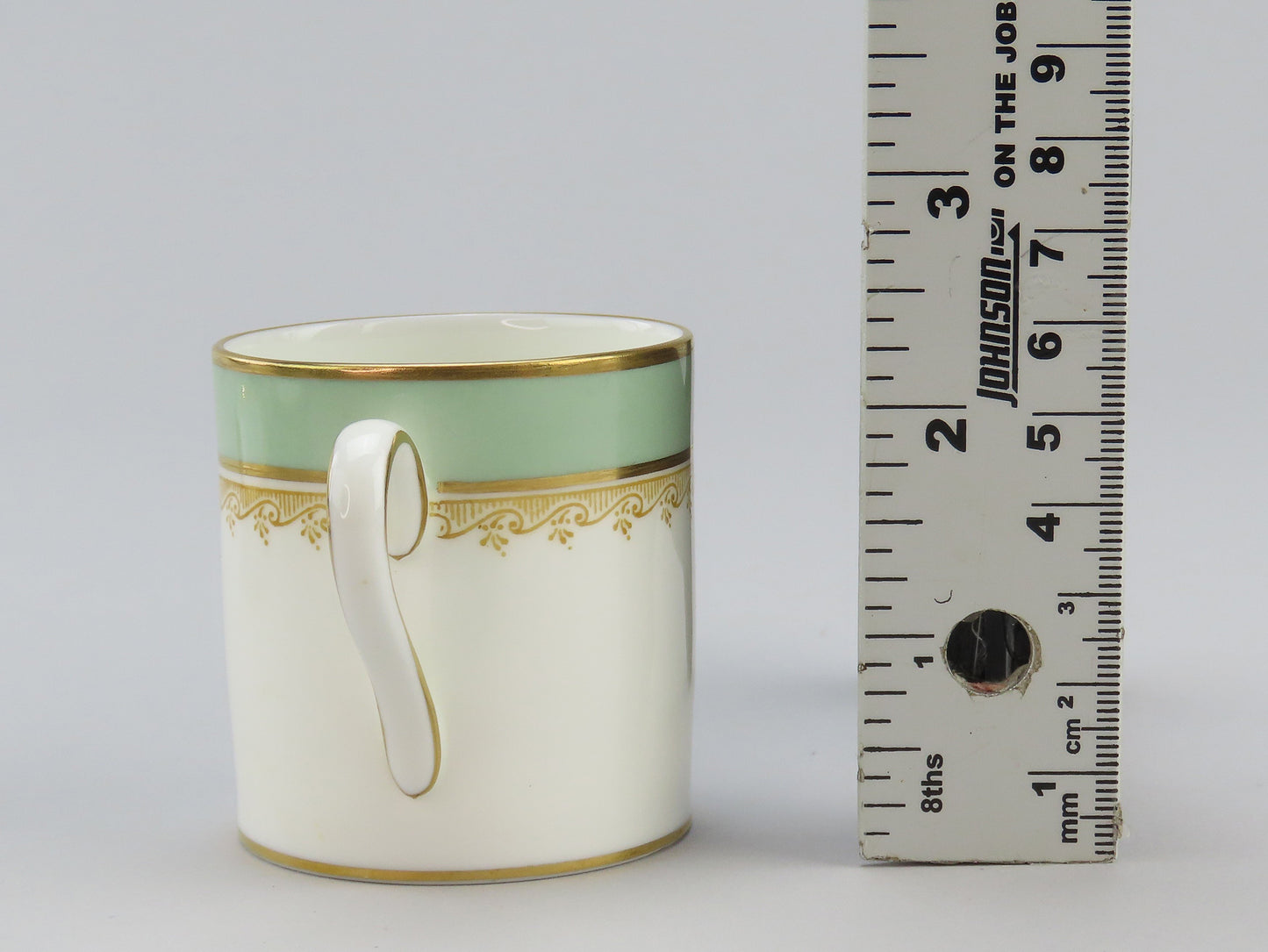 1960s Vintage Wedgwood Eccles Bead Celadon Service For 5 Demitasse Cups Saucers