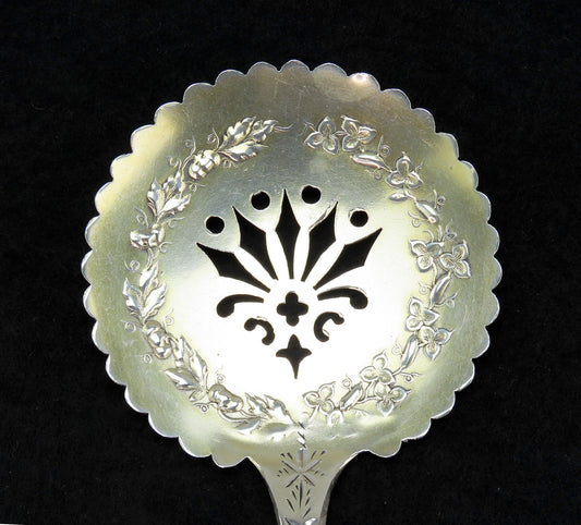 Rare c1895 Fessenden Sterling Silver Alice Cucumber Tomato Slice Server S Mono