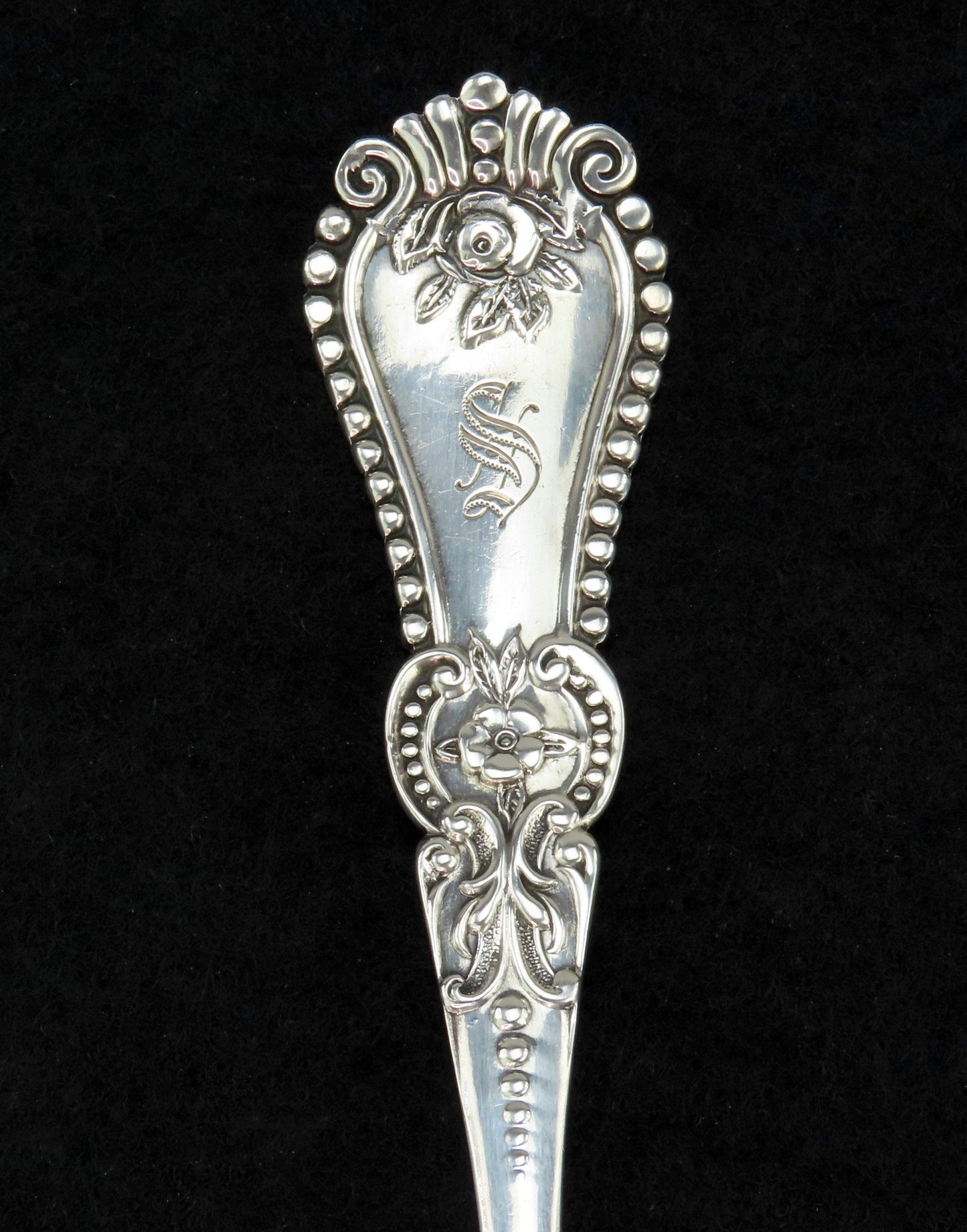 Rare c1895 Fessenden Sterling Silver Alice Cucumber Tomato Slice Server S Mono