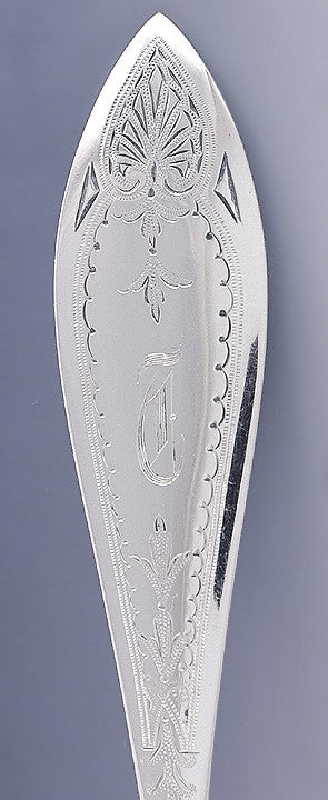 c1875 Antique Gorham Aesthetic Movement Sterling Silver Gold Wash Serving Spoon