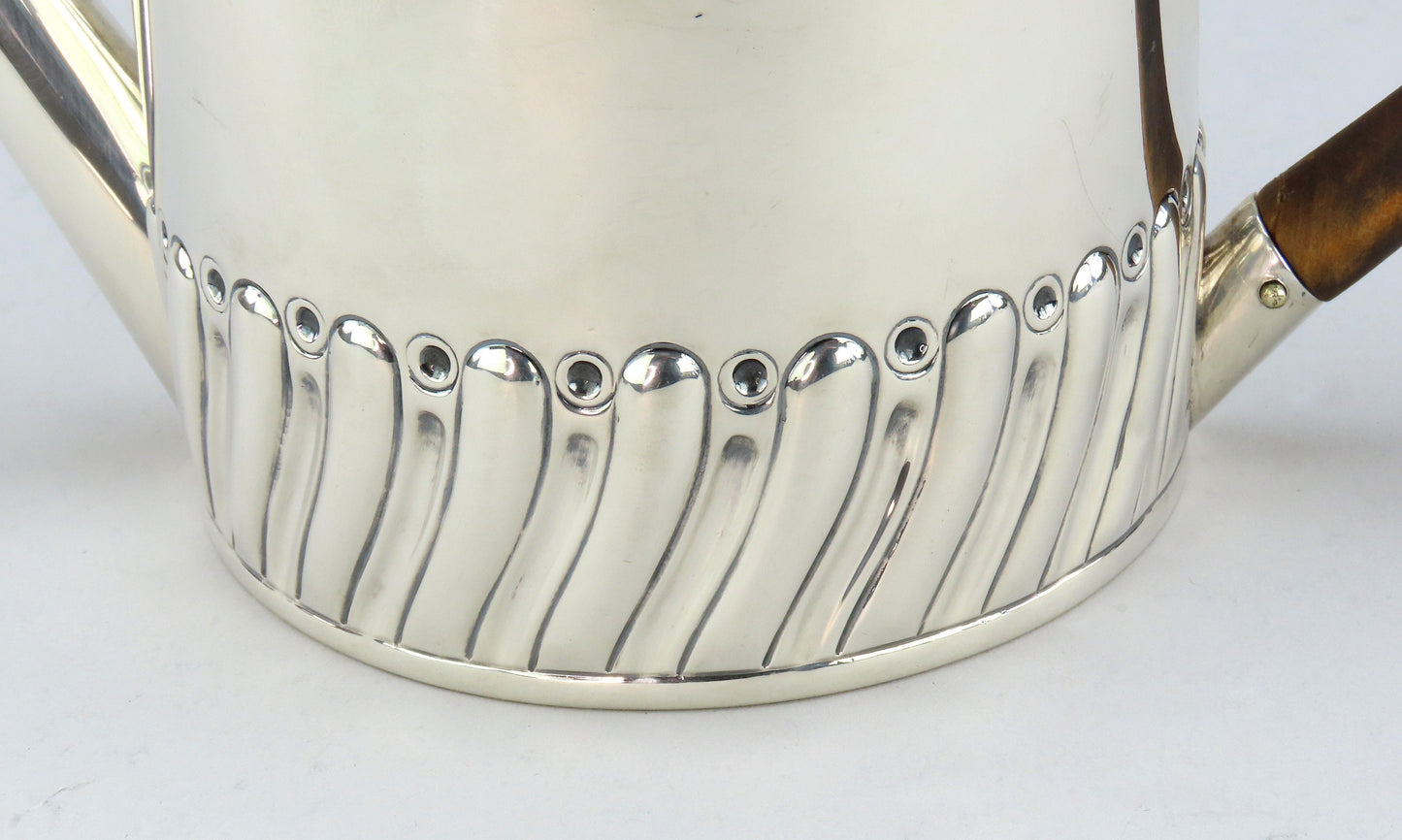 Handsome 1804 English Georgian Sterling Silver Fluted Round Teapot