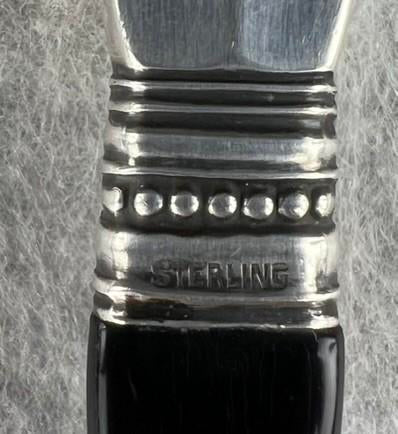 Stylish 2pc Georg Jensen Sterling Silver Acanthus Relish Caviar Serving Set