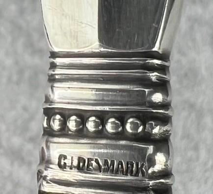 Stylish 2pc Georg Jensen Sterling Silver Acanthus Relish Caviar Serving Set