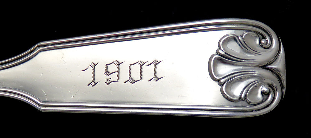 Antique Howard Sterling Silver 1776 Pattern Large Serving Fork