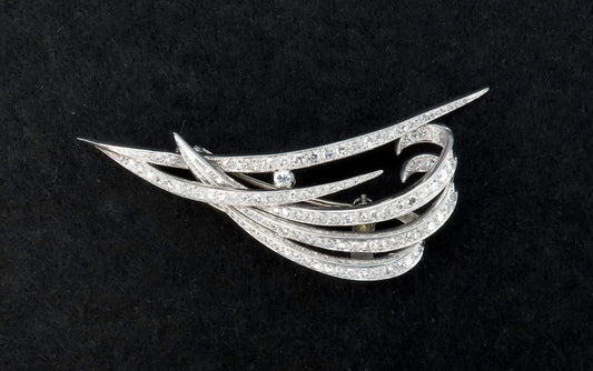Stunning c1950s Platinum Diamond Spray Brooch Pin