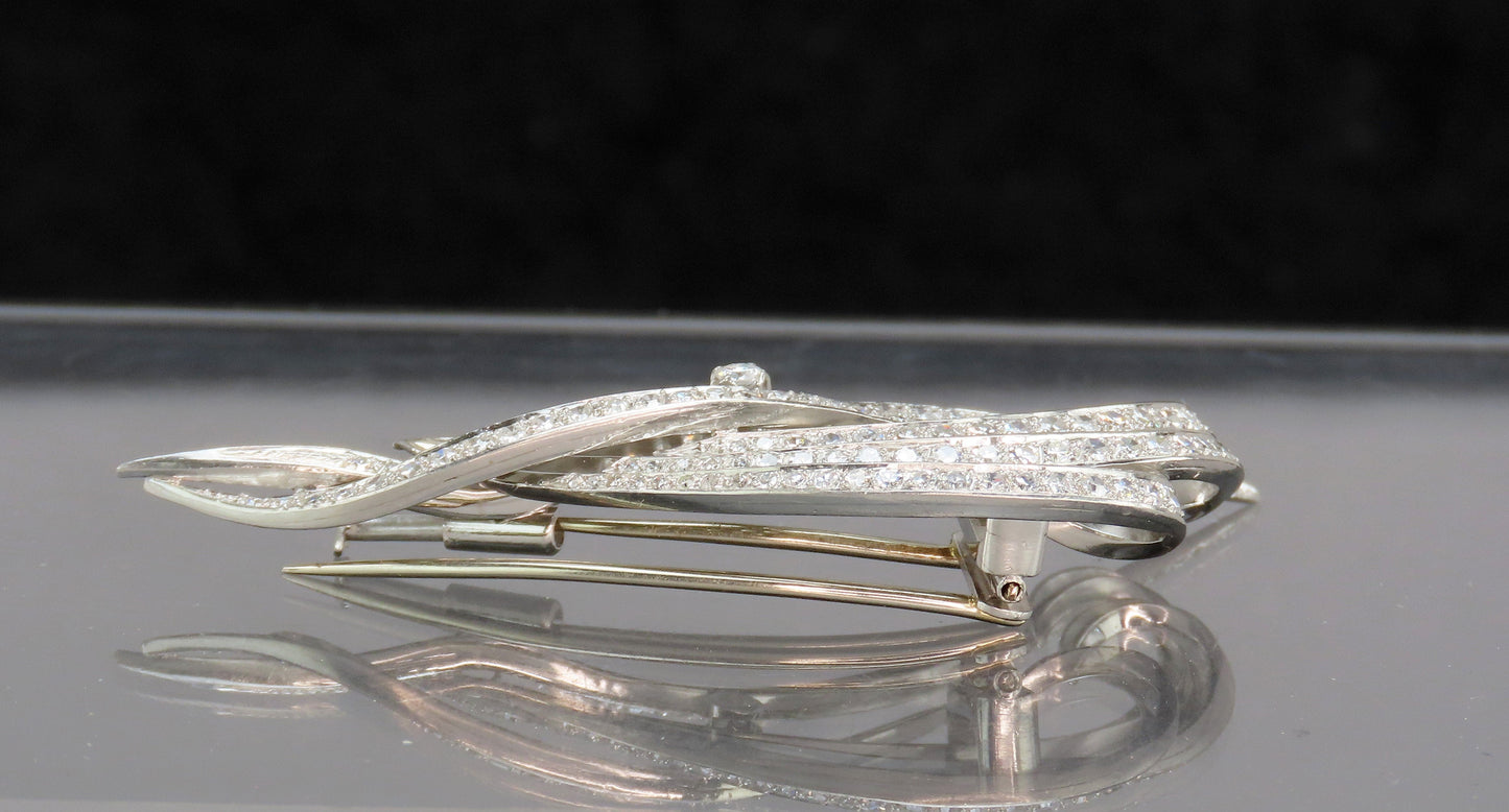 Stunning c1950s Platinum Diamond Spray Brooch Pin