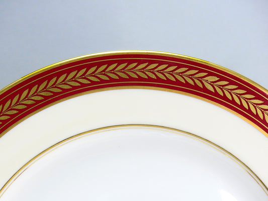 Beautiful Set 12 Royal Bayreuth Red Burgundy Gold Gilt Dinner Plates 10.75"