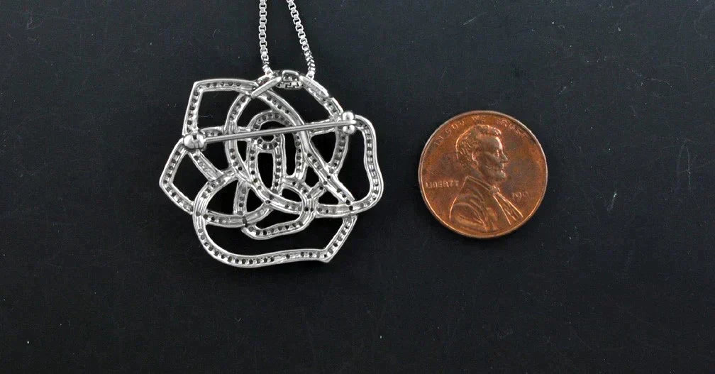2 Sterling Silver Chains and Genuine Diamond Pendant Gold Washed Chain