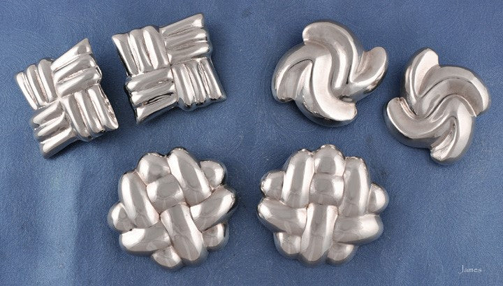 3 pairs Modern Thatch Sterling Silver Clip On Earrings