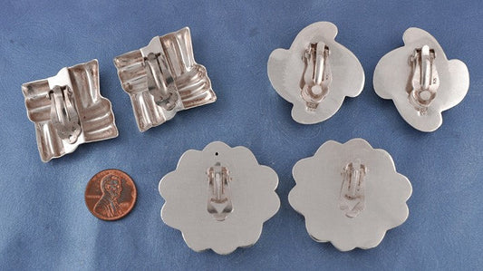 3 pairs Modern Thatch Sterling Silver Clip On Earrings