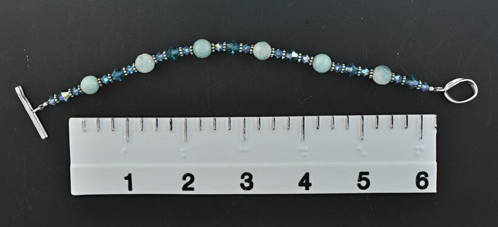 Handmade Green Quartz Crystal Bracelet Necklace Matching Set Sterling Clasp