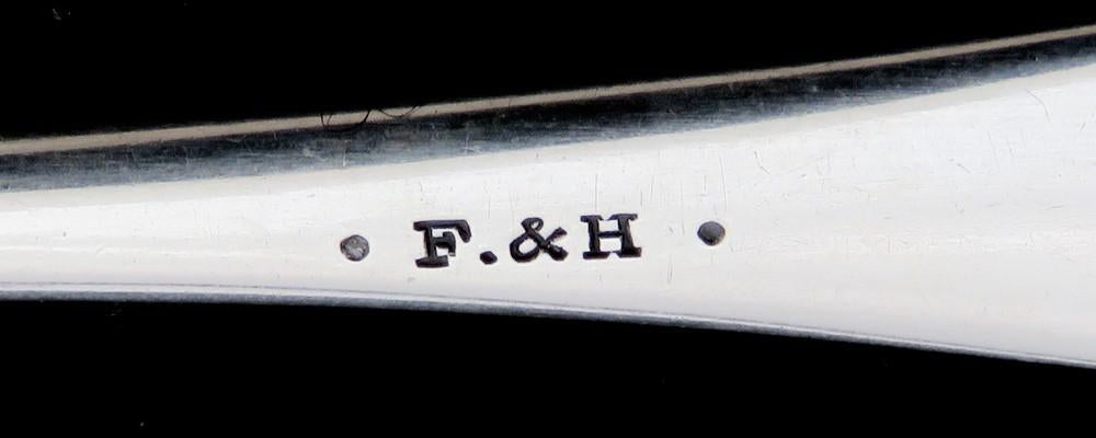 Set 5 c1850s American Coin Silver Bright Cut Demitasse Coffee Spoons C Mono