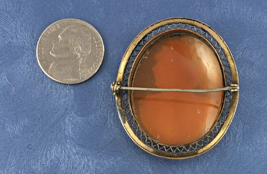 Vintage Genuine Carved Shell Cameo GF Setting 1920s