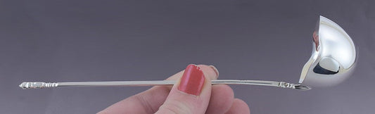 Vintage Sterling Silver Georg Jensen Acorn Double Spout Gravy/Sauce Ladle 7"