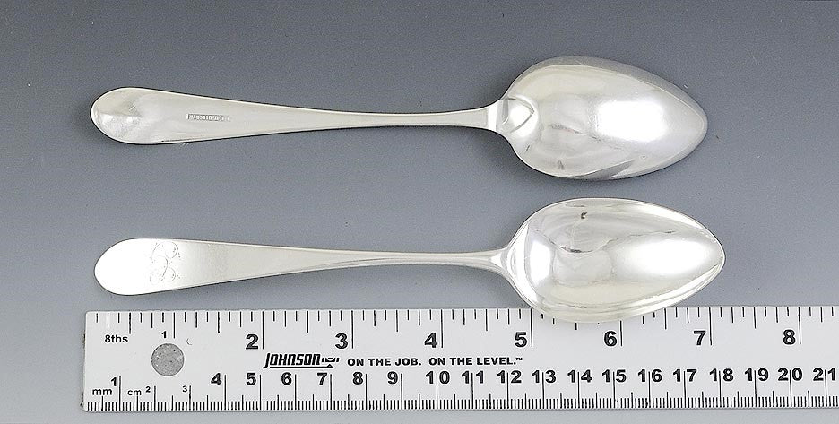 c1830-1868 Great Set 5 American Coin Silver Spoons Philo Gilbert
