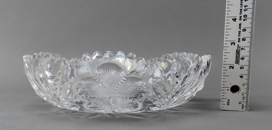 Stunning American Brilliant Period Cut Glass Floral Five Petal Flower Bowl 9"