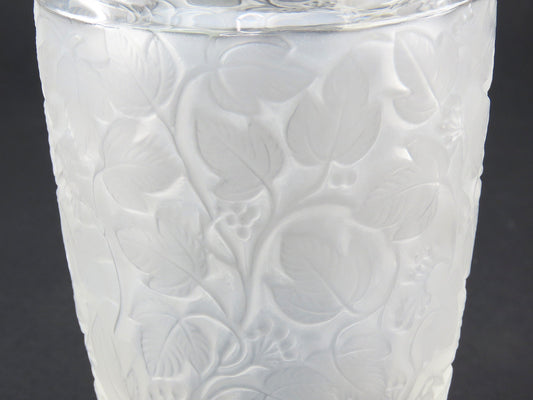 Gorgeous Lalique France Deauville Frosted Vine Berries Pattern Glass Vase