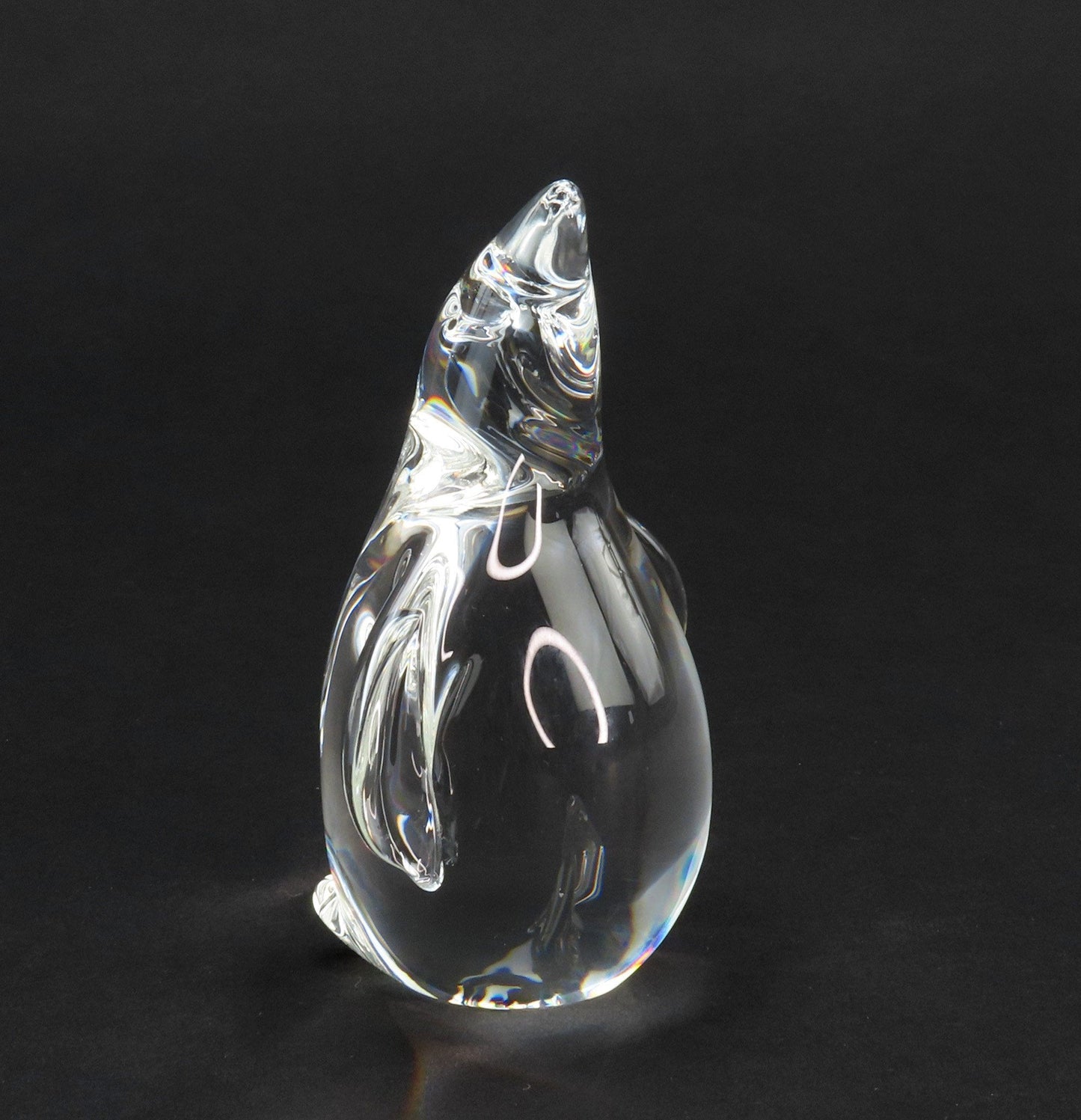 Cute VTG 3.5" Signed Steuben Art Glass Penguin Standing Paperweight Figurine