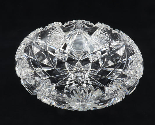 Superb ABP Cut Glass Signed Hawkes Fruit Centerpiece Bowl 9"