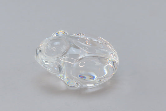 Signed VTG Steuben Glass Frog Figurine Paperweight Hand Cooler #5510 Atkins