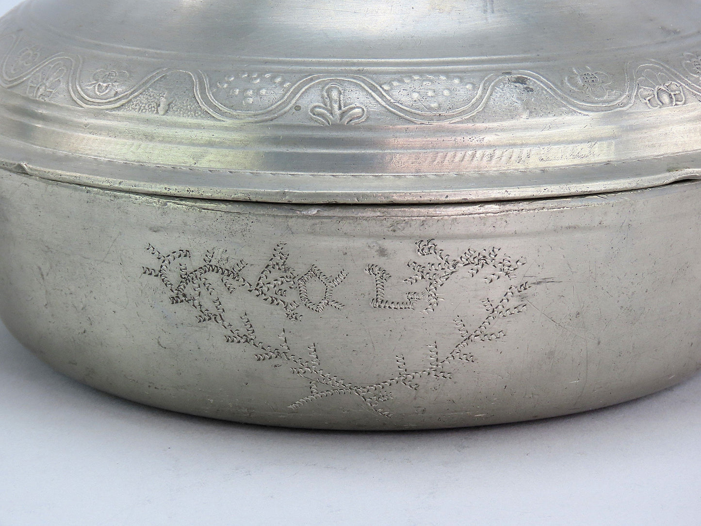 Interesting French Form Pewter Double Handle Ecuelle Bowl 18th/19th Century