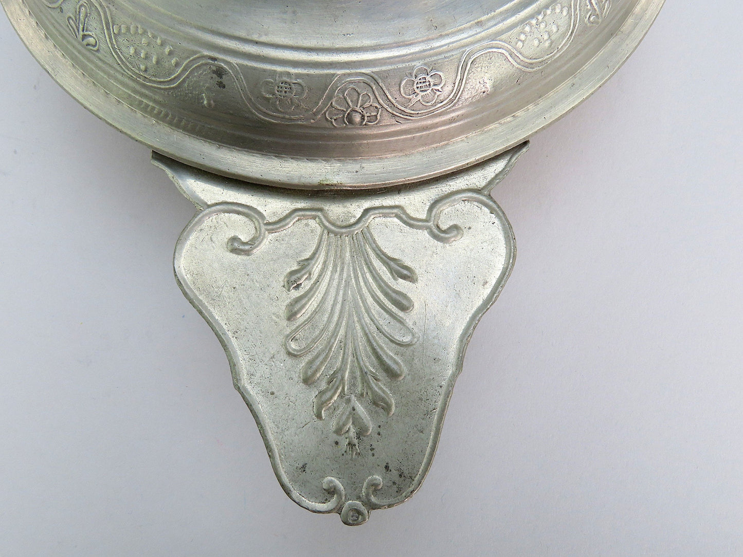 Interesting French Form Pewter Double Handle Ecuelle Bowl 18th/19th Century