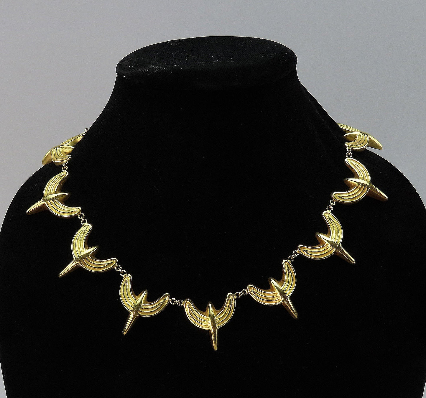 Rare Signed LaLaounis 22k Yellow Gold Hellenic Minoan Textured Link Necklace
