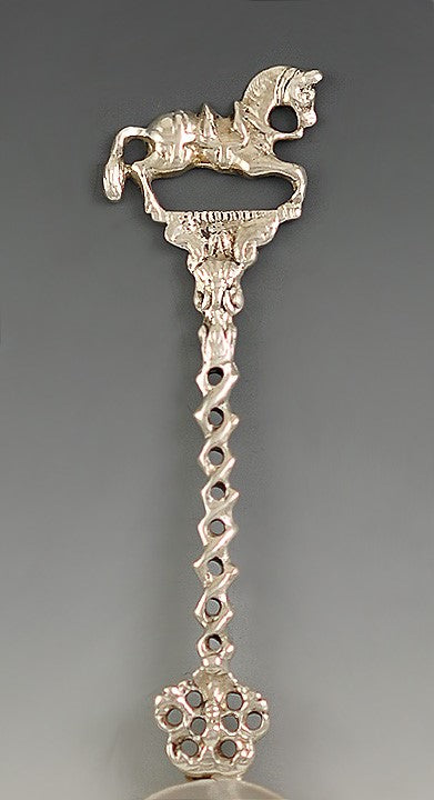 c1890 Antique Dutch/German Figural Twist Carousel Horse Spoon 7 1/2"