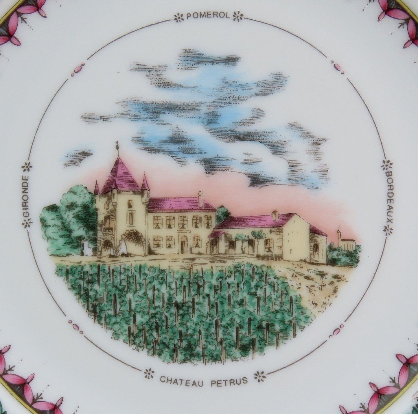 Set 14 Deshoulieres Limoges French Chateau Bordeaux Vieillard Vineyard Plates