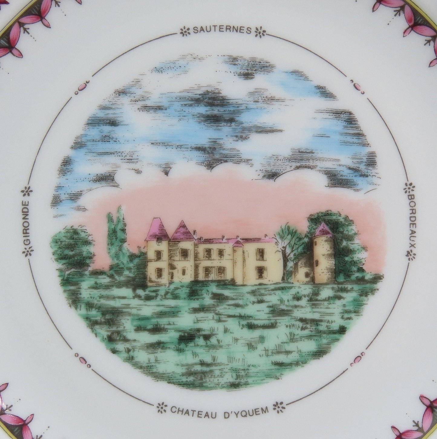 Set 14 Deshoulieres Limoges French Chateau Bordeaux Vieillard Vineyard Plates