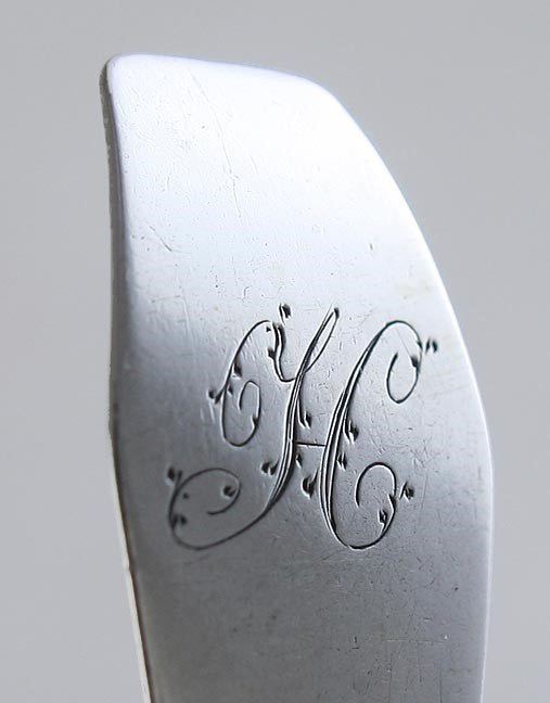 4 American c1800 Coin Silver Coffin End Teaspoons