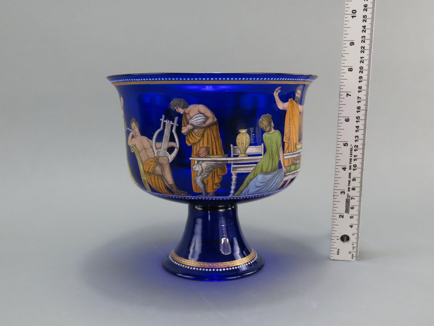 Rare Early 1900s Venetian Cobalt Blue Glass Coppa Barovier Wedding Cup Chalice