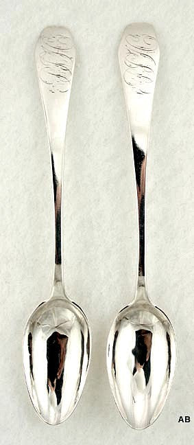 1805 Early American Coin Silver Coffin End Teaspoons