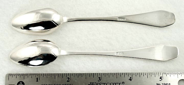 1805 Early American Coin Silver Coffin End Teaspoons
