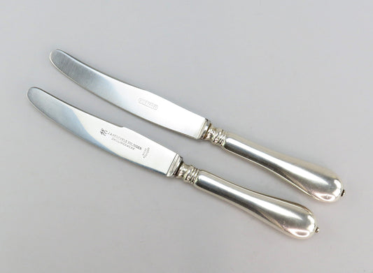 Excellent Set 11 Antique Austrian 800 Silver Handle Luncheon Knives 8 5/8"
