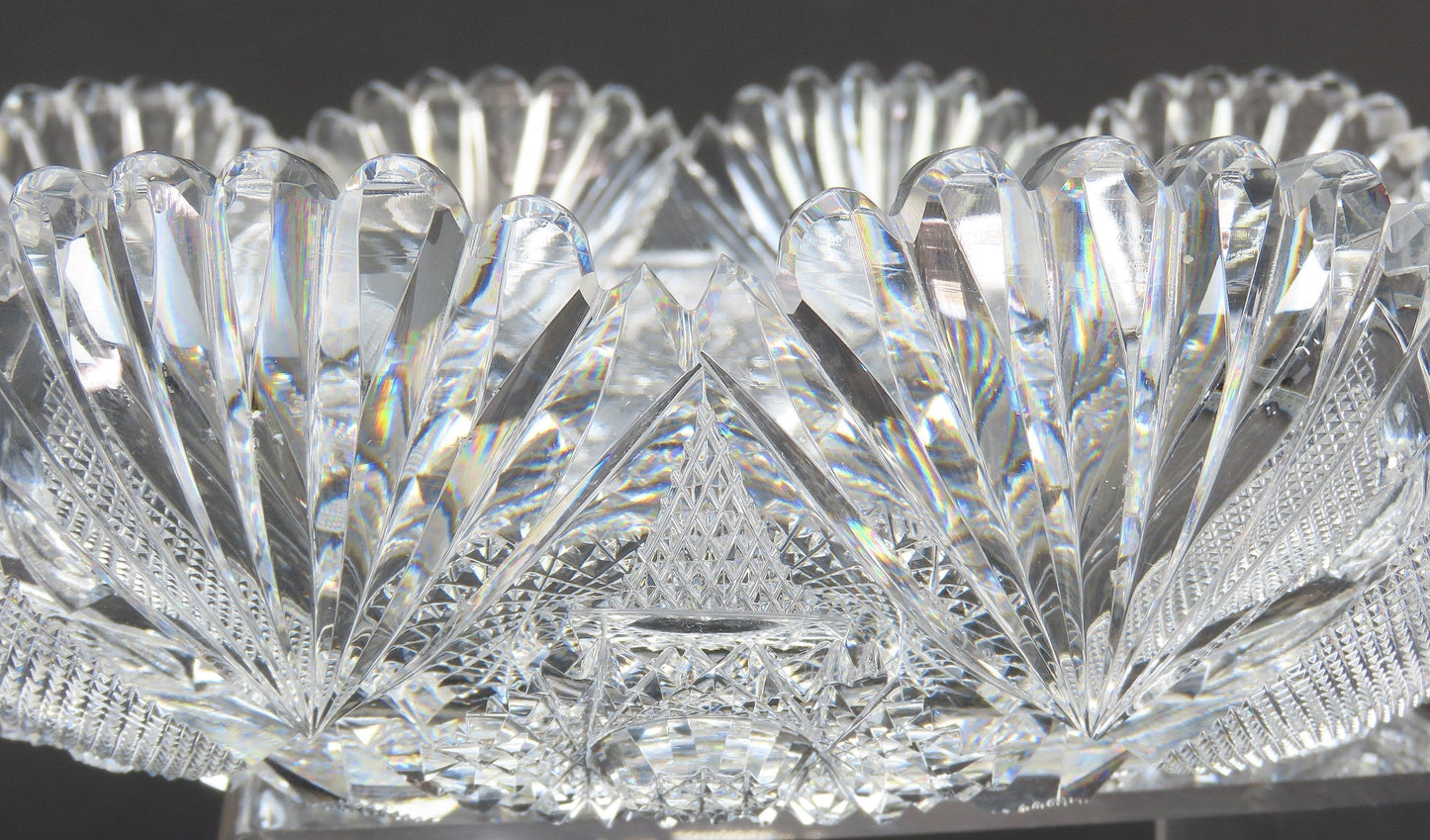 c1890 Stunning ABP American Brilliant Period Cut Glass Bowl 9 1/4" Diameter