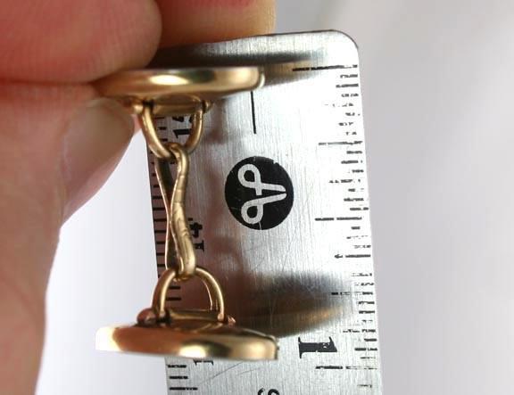 Nice 14k Yellow Gold Platinum & Mother Of Pearl Cufflinks By Larter