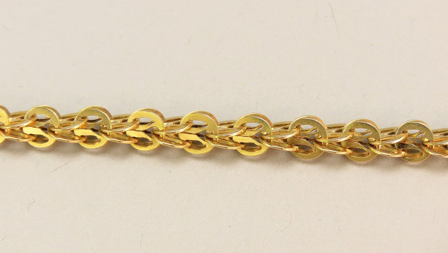 Superb c1850s Victorian 14k Gold 23" Watch Chain Necklace w GF/10k Locket