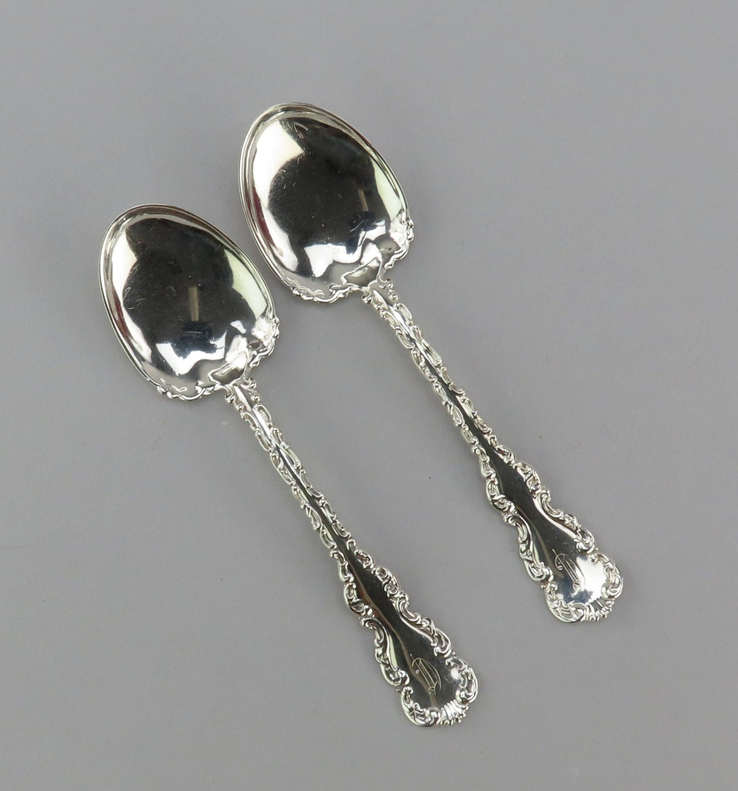 10 Classy Whiting Louis XV Sterling Silver Ice Cream Spoons C MONO 5 Inches