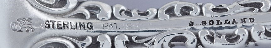 Antique c1891 Whiting Sterling Silver Louis XV Asparagus Serving Fork