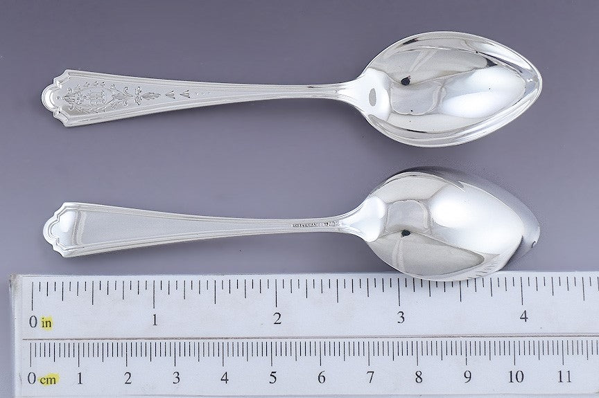 Great set 11 Watson Sterling Silver Hand Engraved Demitasse Spoons