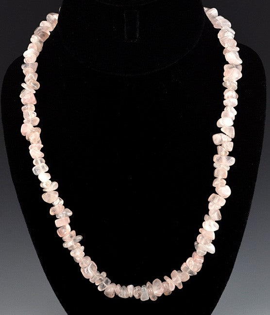 Lot of 2 Pink Rose Quartz Beaded Necklaces