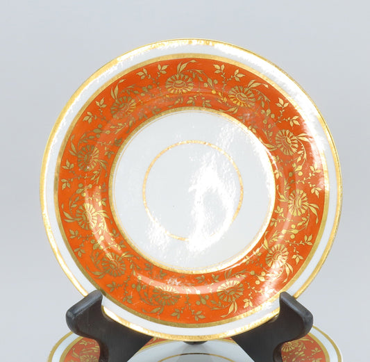 9 Barr Flight Barr c1810 Porcelain Orange Flower Gilded Dessert Salad Plates 8"
