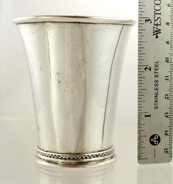 Antique c1680 Old Continental European Silver Beaker Cup 3 1/4"