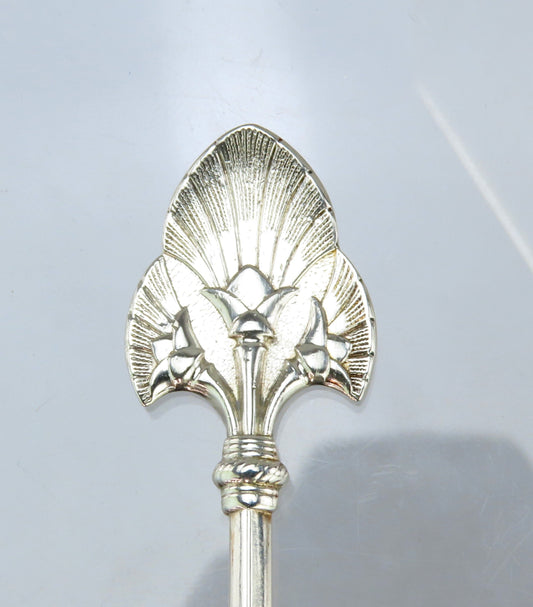 Rare Set 6 Antique Gorham Sterling Silver Lotus Coffee 5 o'clock Spoons 5"